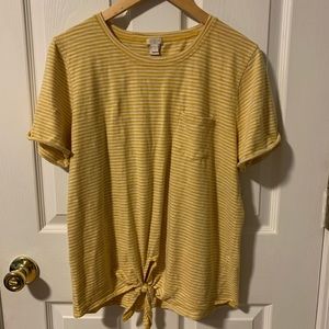 j crew striped tie up shirt